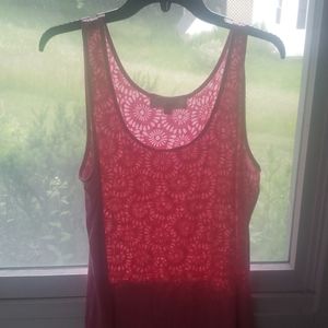 Loft | Large | Soft Pink Floral Scoop-Neck Tank